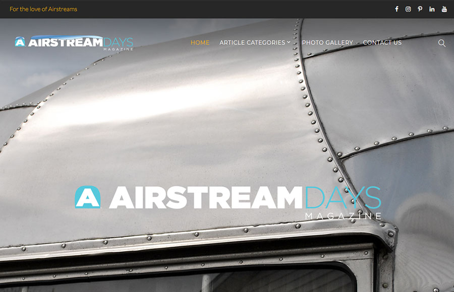 Airstream Days Magazine web site screen shot