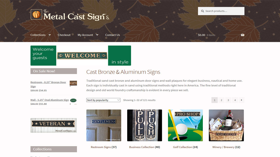 Metal Cast Sign Co. web site screen shot