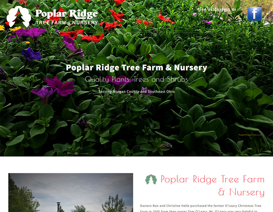 Poplar Ridge Tree Farm web site screen shot