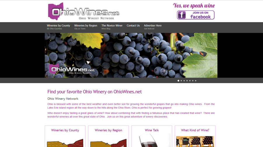 OhioWines.net web site screen shot